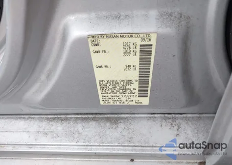 2017 Nissan Altima 2.5 Sr z USA, uszkodzony, nr VIN 1N4AL3AP8HC124722